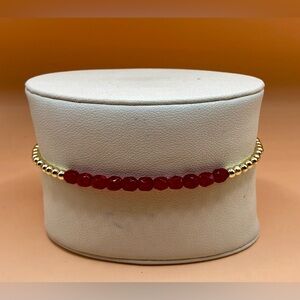 14K Gold Filled & Austrian Crystal beaded bracelet; non tarnish; water & proof.